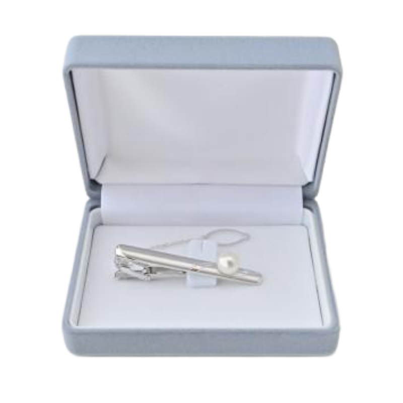 Japanese Akoya Pearl Tie Clip – 8.5 mm Pearl from Ainan, Ehime, Japan