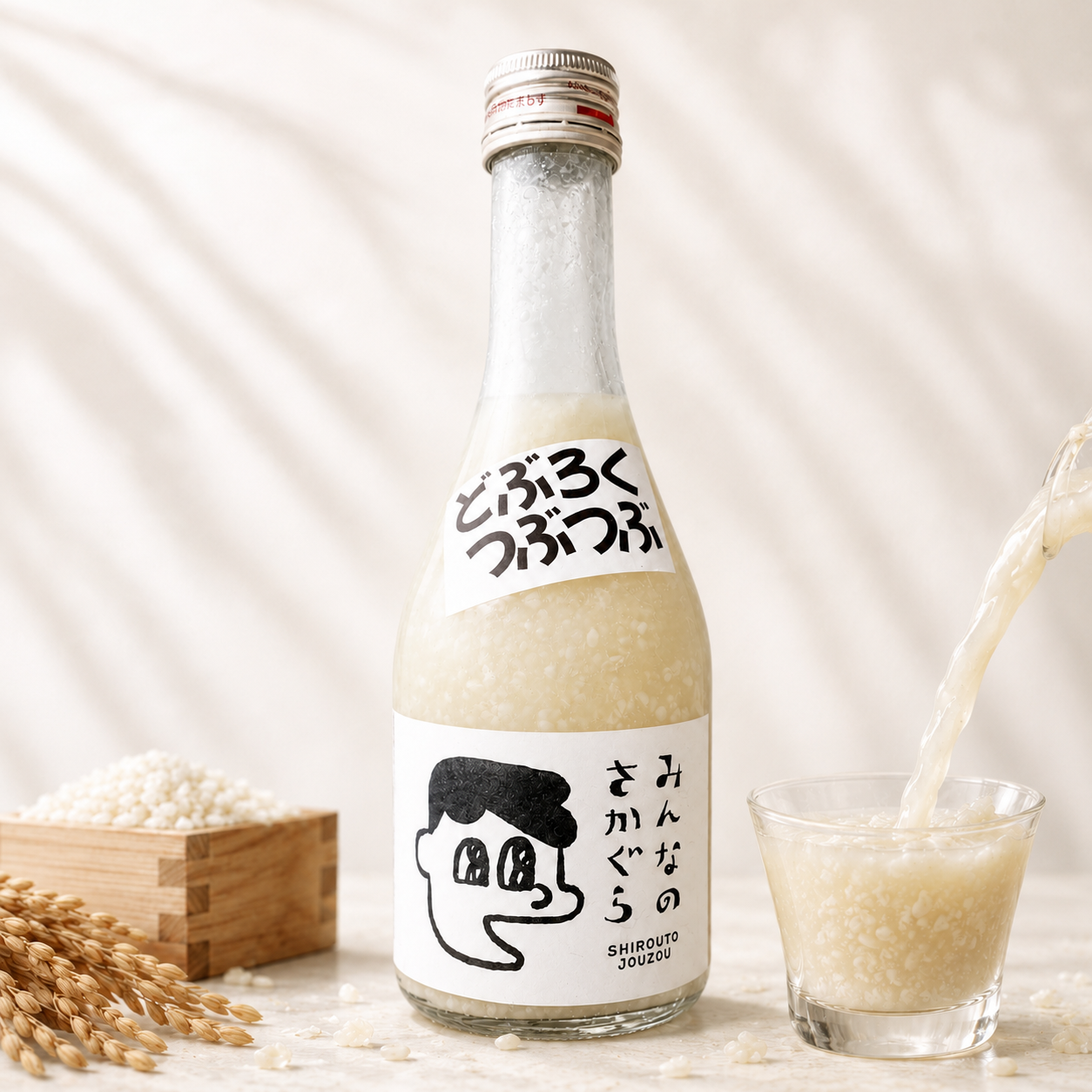 Minna no Sakagura Doburoku Tsubutsubu 300ml – Bold Sparkling Unfiltered Japanese Sake from Iwate