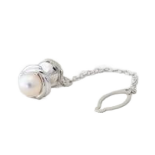 Japanese Akoya Pearl Tie Tack – 8.0 mm Pearl from the Uwa Sea, Crafted in Ainan, Ehime, Japan