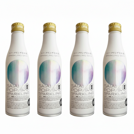SAIAI POP SPARKLING – Sparkling Sake (250ml x 4 Aluminum can bottles set)