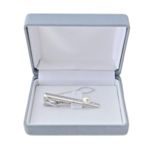 Japanese Akoya Pearl Tie Clip – 8.5 mm Pearl from Ainan, Ehime, Japan