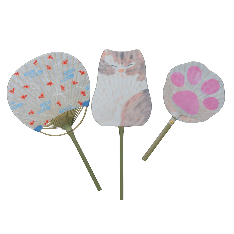 Marugame Uchiwa Fan Set of 3 (Tortoiseshell Cat Edition)