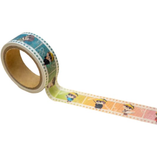 Kawaii Japanese Mascot Shinjo-kun Masking Tape - Decorative Stationery Washi Tape, Official Character Merchandise from Susaki, Kochi (Type B)