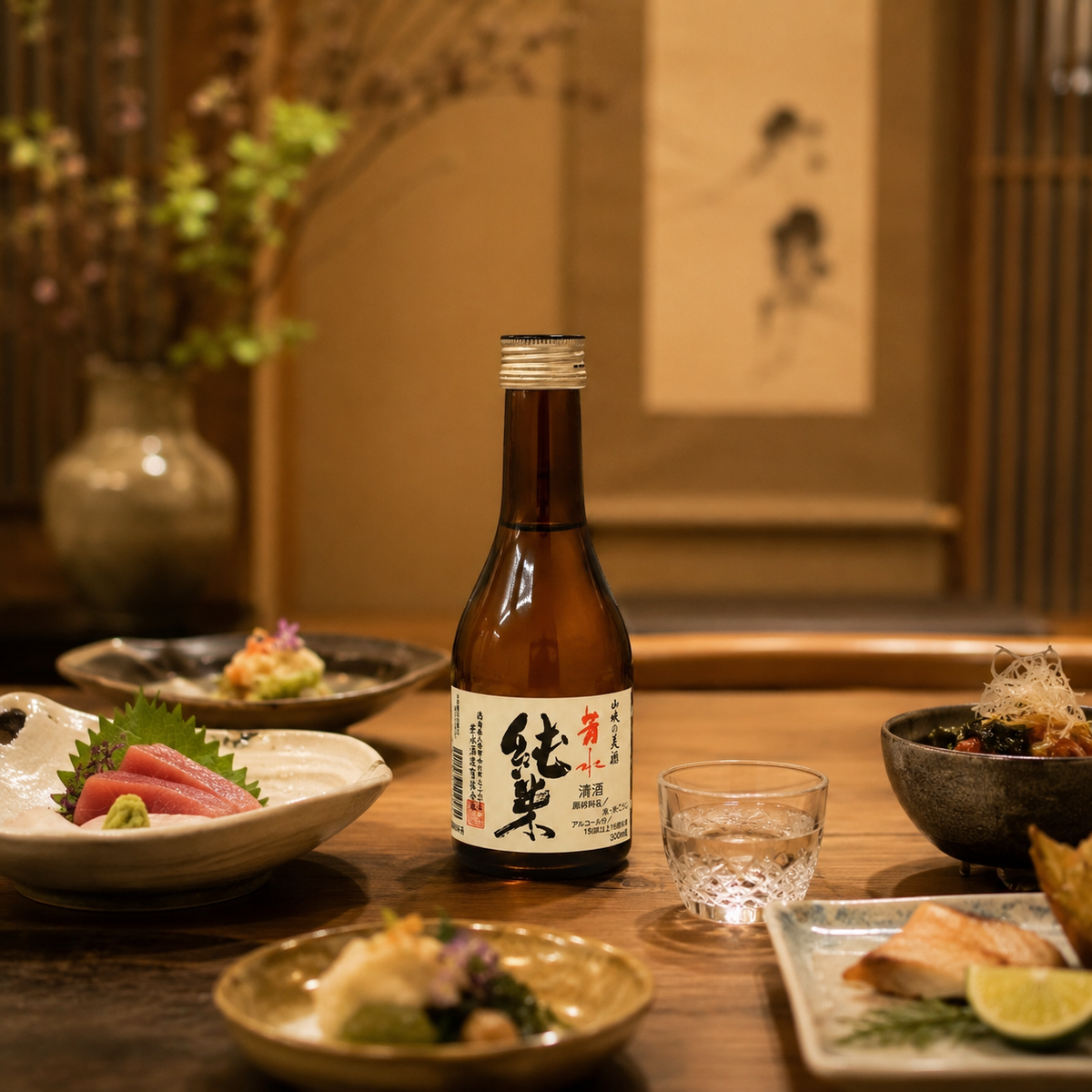[2-Bottle Gift Set]Housui Tokubetsu Junmai Sake (300ml) - Premium Yamadanishiki Japanese Rice Wine from Tokushima