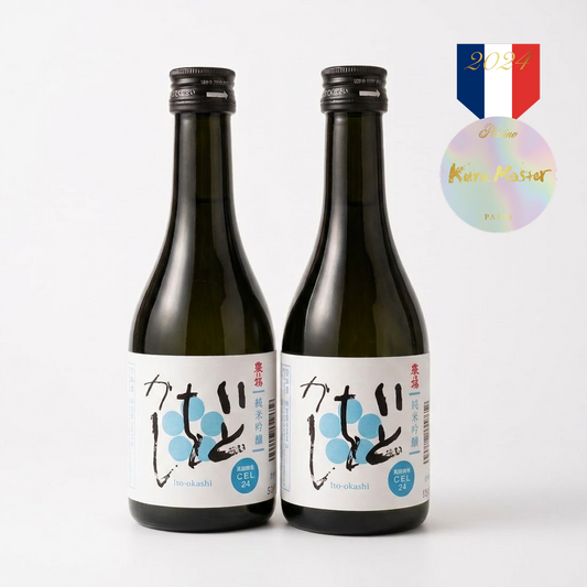 [2-Bottle Gift Set] Ito-okashi Junmai Ginjo Award-Winning Fruity Japanese Sake 300ml x 2